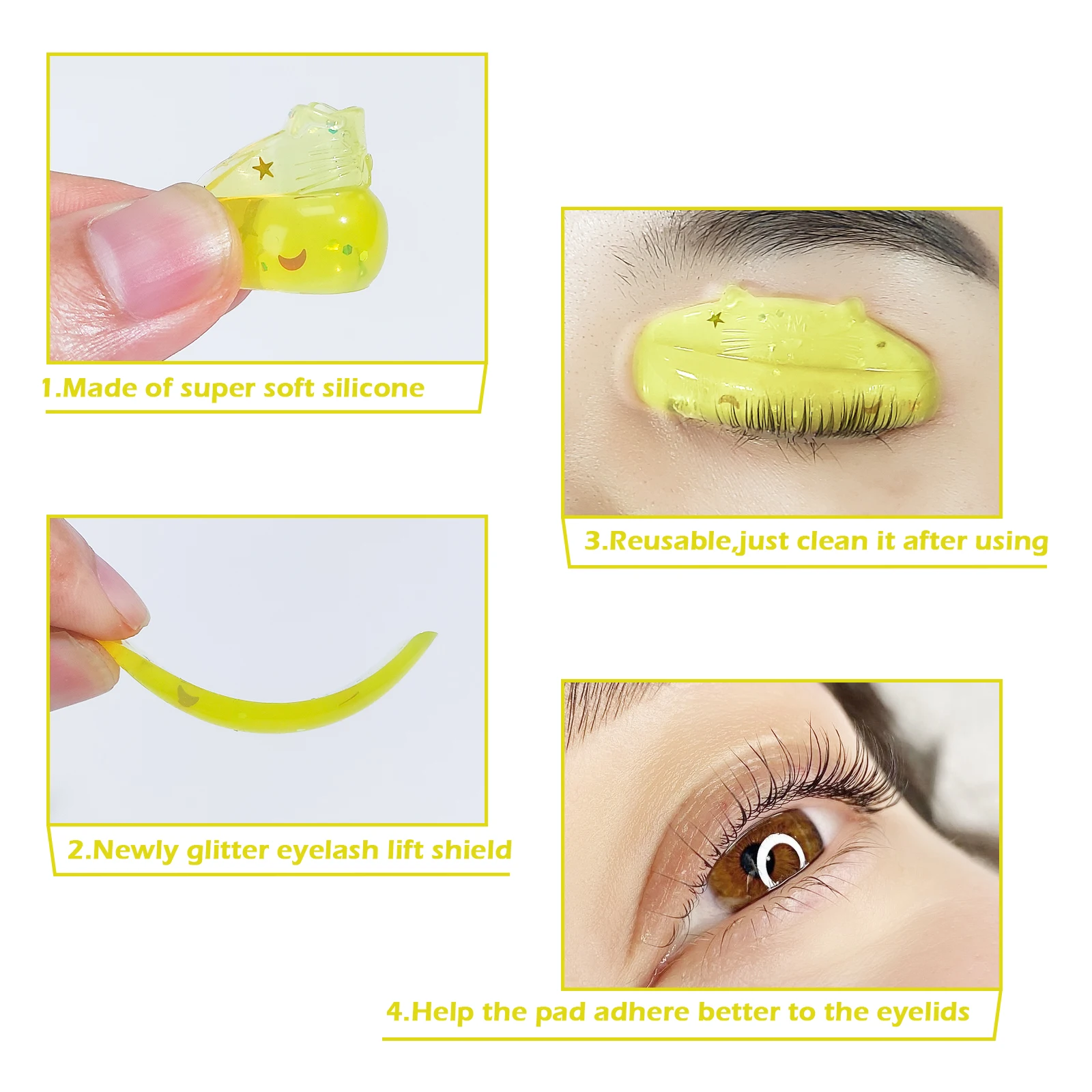 Libeauty 7 Paar Silikon Katzenform Wimpern-Lifting-Pads Klebende Wimpernlifting-Pads 3D Wimpern-Perming L-Curler Zubehör Make-up-Tool – Detail 18