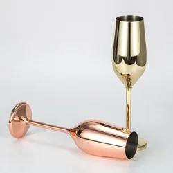 Stainless Steel Champagne Cup Wine Glass Cocktail Glass Metal Wine Glass Bar Restaurant Goblet Drinkware Wine Tumblers RE