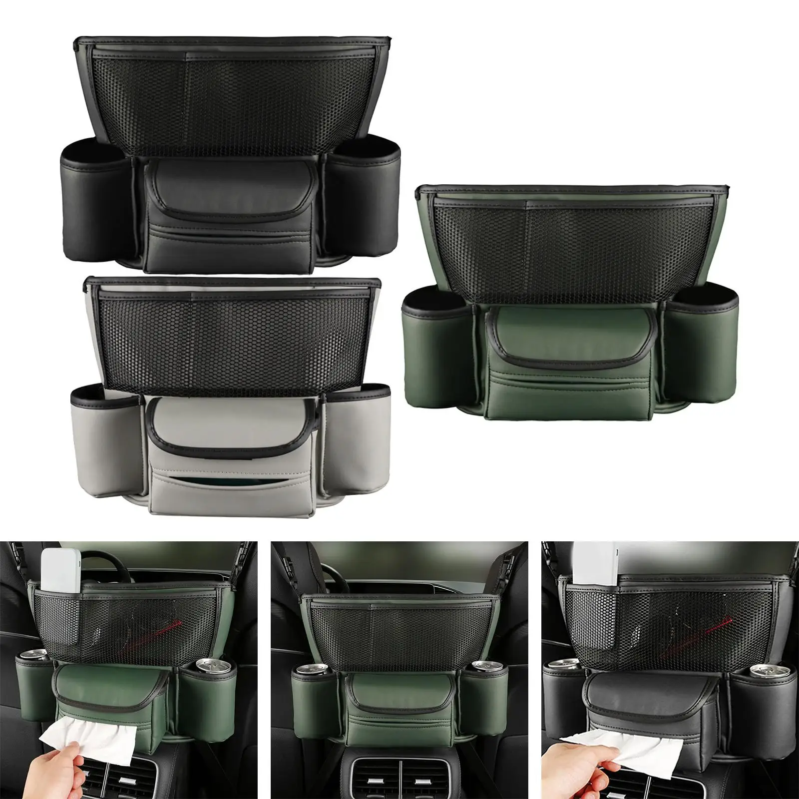 Organizador de almacenamiento entre asientos para consolas automotrices Barrera de perro niño