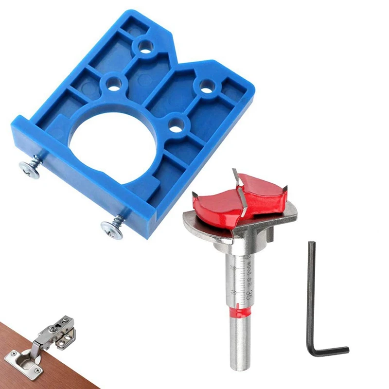 2X Concealed Hinge Jig Forstner Bit Sets-35Mm Hinge Hole Cutter For Cabinet Hinges And Mounting Plates