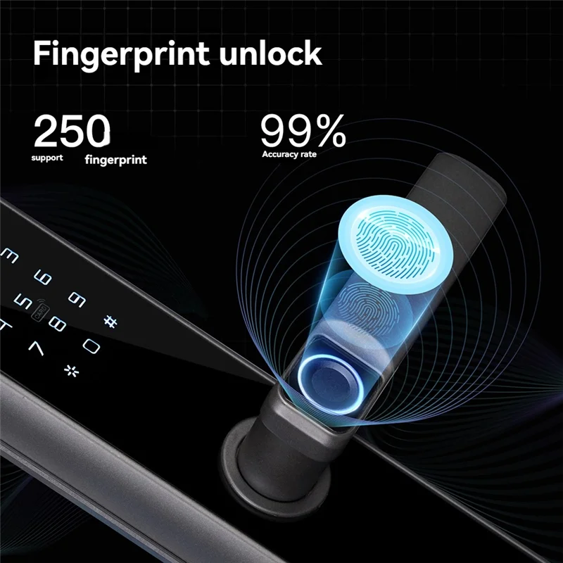 

Tuya Zigbee Smart Door Lock Fingerprint Indoor Password Fingerprint Remote Unlock Keycard Tamper Alarm Battery Powered Work-Y47A