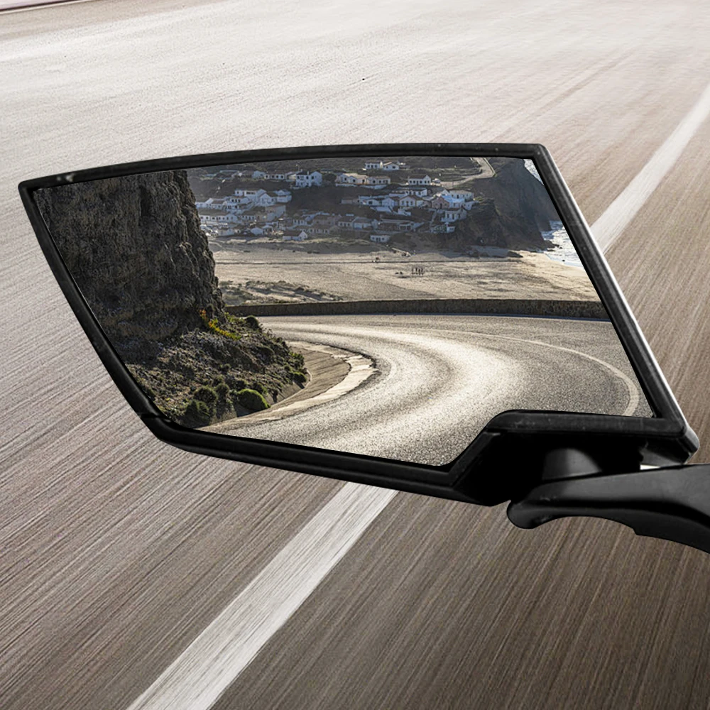 8/10mm 360° Motorcycle Diamond Shape Rear View Side Mirror Carbon Fiber Car Accessories