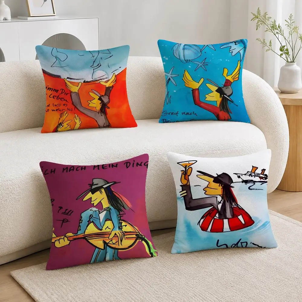 Singer Udo Lindenberg Cushion Cover Soft Plush Cushion Covers Fluffy Throw Pillow Cases for Sofa Bedroom Home Decor