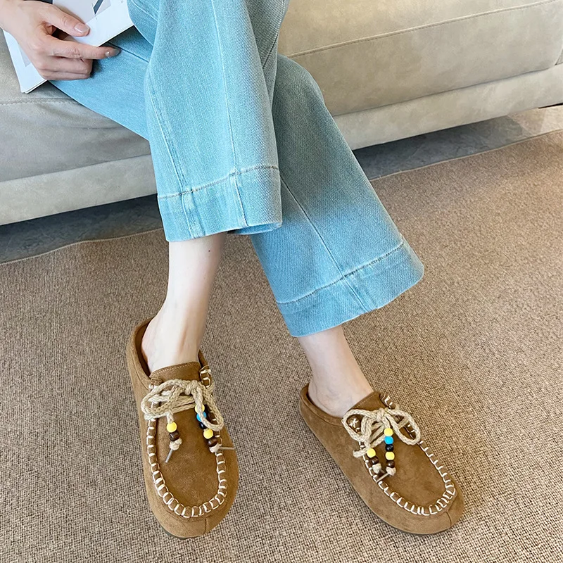

Retro interior height increasing sandals with bead embellishment platform skateboarding fashion casual shoes