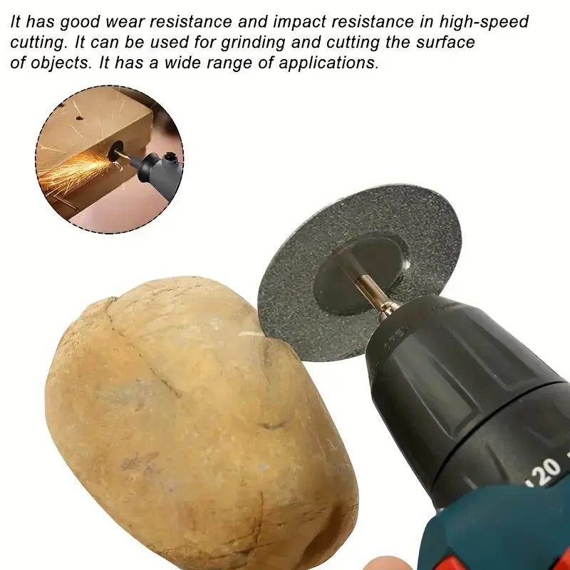 Diamantslijpschijf Mini roterende gereedschapsset, hoogwaardig snijden, diamantgecoate schijf met 8 spindels voor roterend gereedschap Cuttin