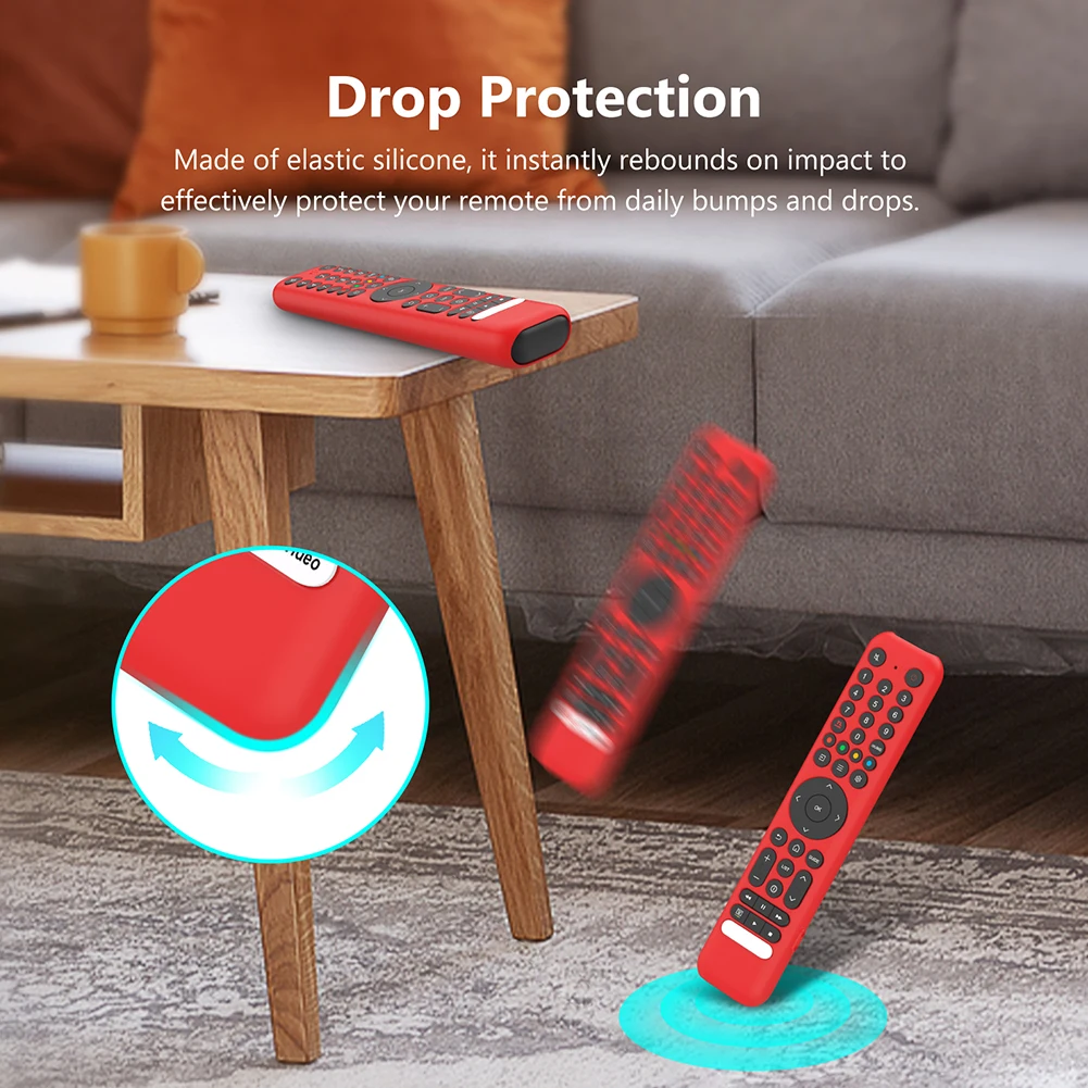 Silicone Remote Case for TCL RC716/RC833 TV Remote Control Protective Cover Shockproof Remote Control Sleeve Shell with Lanyard
