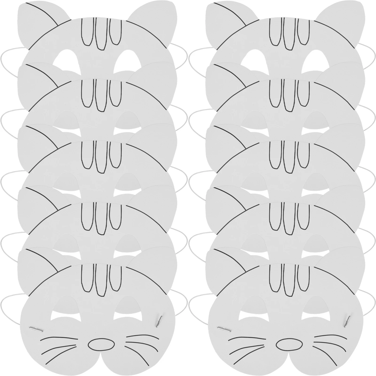 

10pcs Blank Graffiti Mask DIY Coloring Hand Painted Animal Kids Crafts Masquerade White Masks