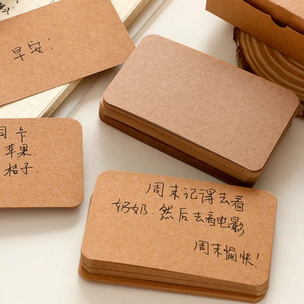 

300Pcs Blank Kraft Paper Cards Flashcards for Studying Small Index Cards Portable Notes Flashcards for Studying