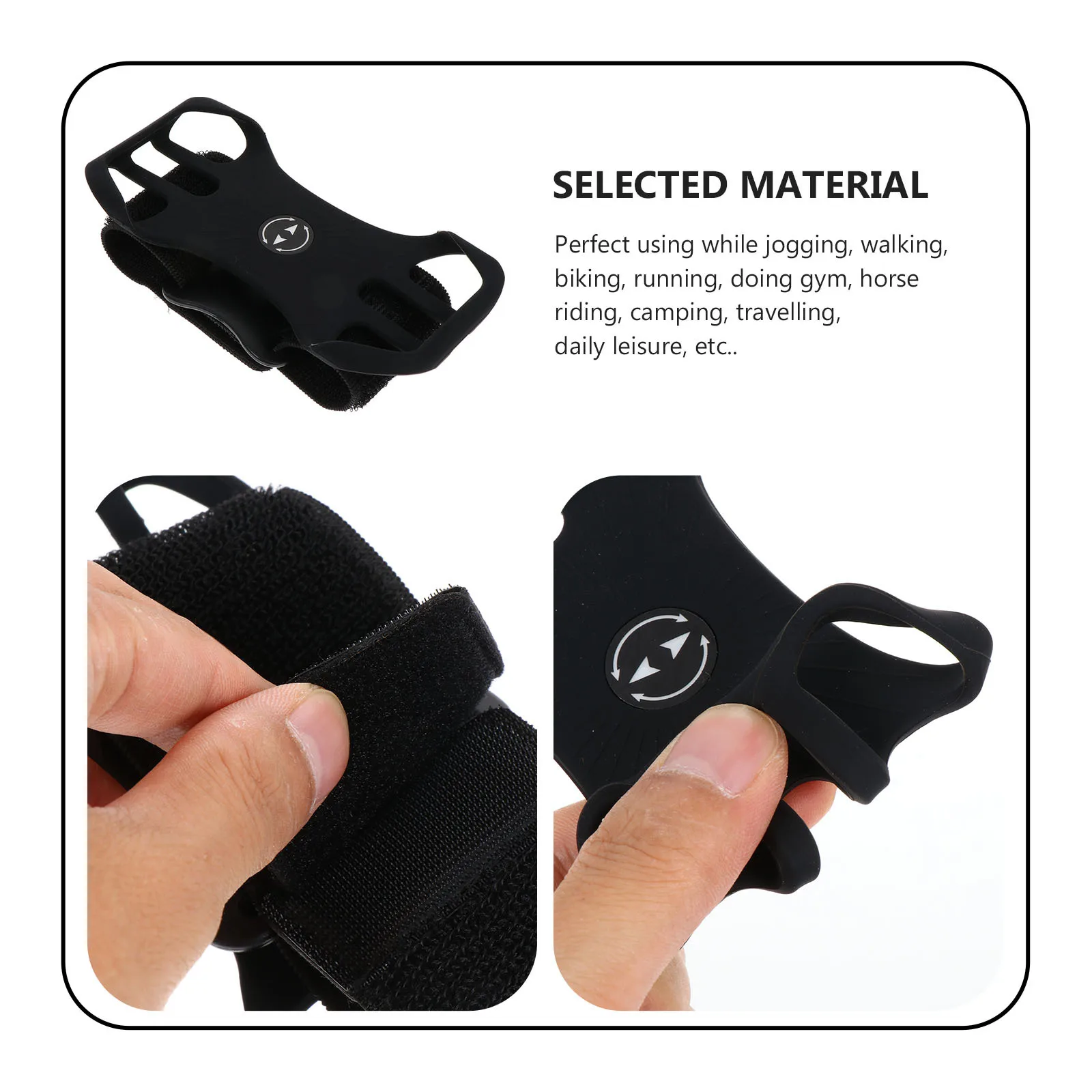 1Set Sports Phone Arm Bag Black Detachable Rotating Wristband Breathable Lightweight Running Biking Gym Outdoor Arm Case Holder