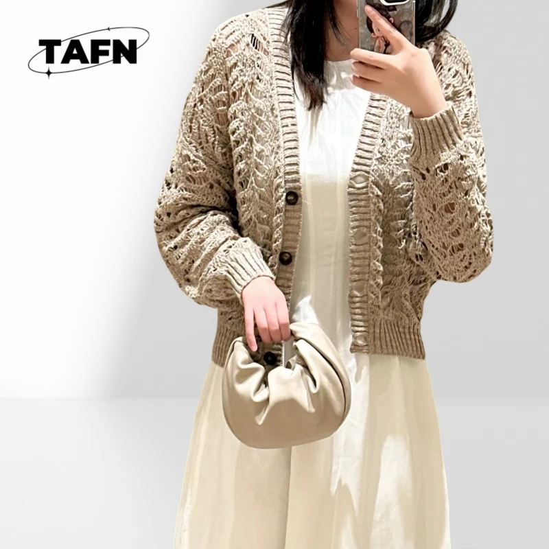 素敵なカーディガン ハイストリート シンプルで優雅なレディース プレミアム ヴィンテージ カシミア カーディガン – 柔らかくスタイリッシュ 2025 AF2445