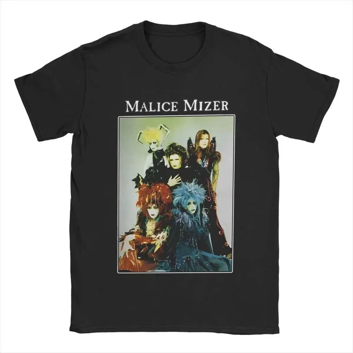 Y2k Harajuku Tops Malice Mizer Band Sänger T-Shirts Vintage T-Shirts Rundhals Rock Musiker T-Shirts Übergroßes T-Shirt Unisex