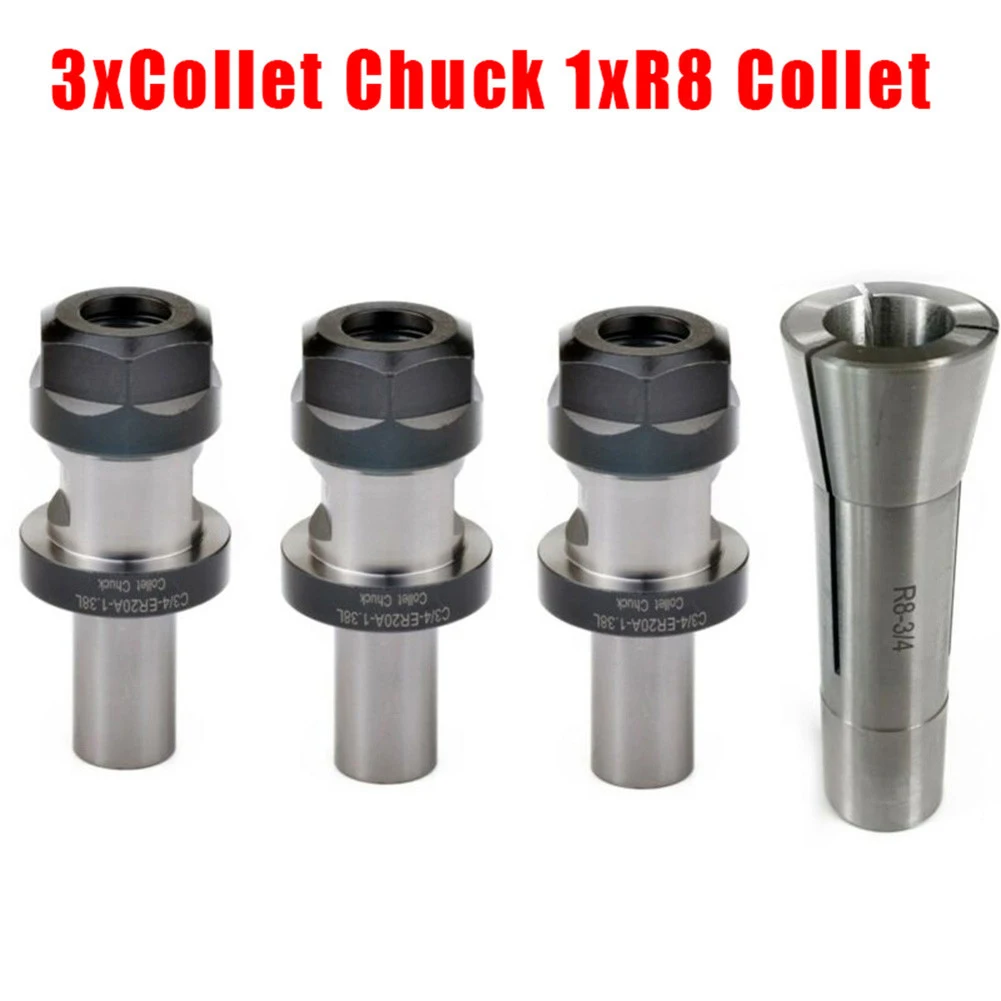 Nut Chuck Kit Carpentry Electrician Holder Machine Milling Pull Rod R8 TTS Tool For ER20 Collets Replacement