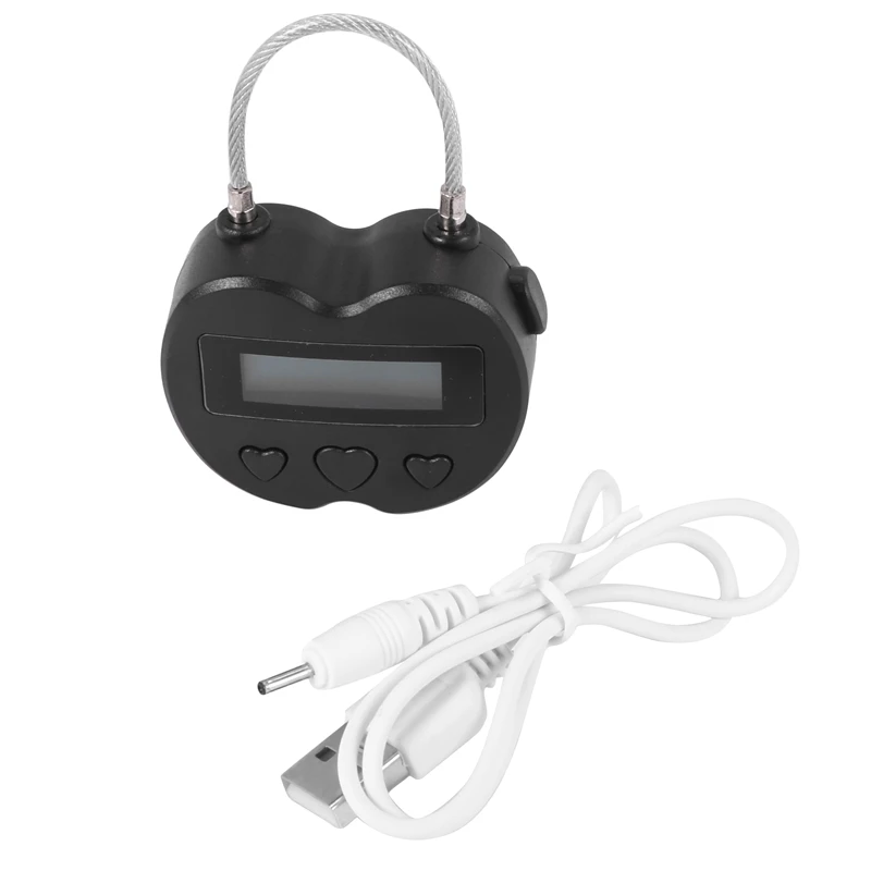 스마트 타임 락 LCD 디스플레이 타임 락 다기능 여행 전자 타이머, 방수 USB 충전식 임시 타이머 자물쇠