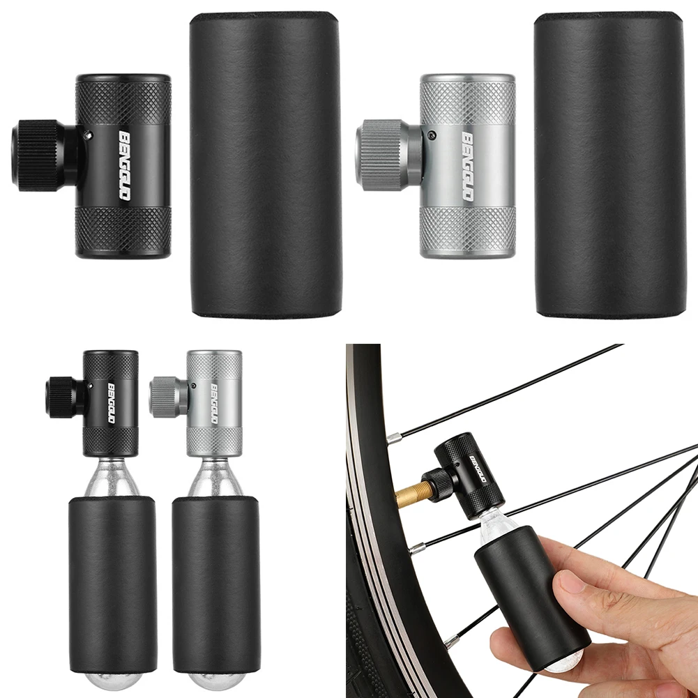 مضخة دراجة محمولة مع أكمام معزولة مضخة دراجة صغيرة شريدر وصمام منفاخ إطارات دراجة CO2 لدراجة الطريق الجبلية #1