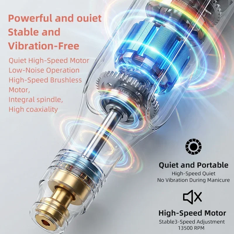 Nova máquina elétrica de broca do prego conjunto pedicure equipamento moagem moinho para manicure profissional forte ferramenta polimento 7in 1