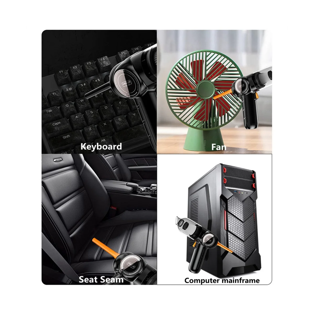 Aspirador de carro sem fio, Sucção poderosa, Aspirador de sopro, Teclado portátil, USB recarregável