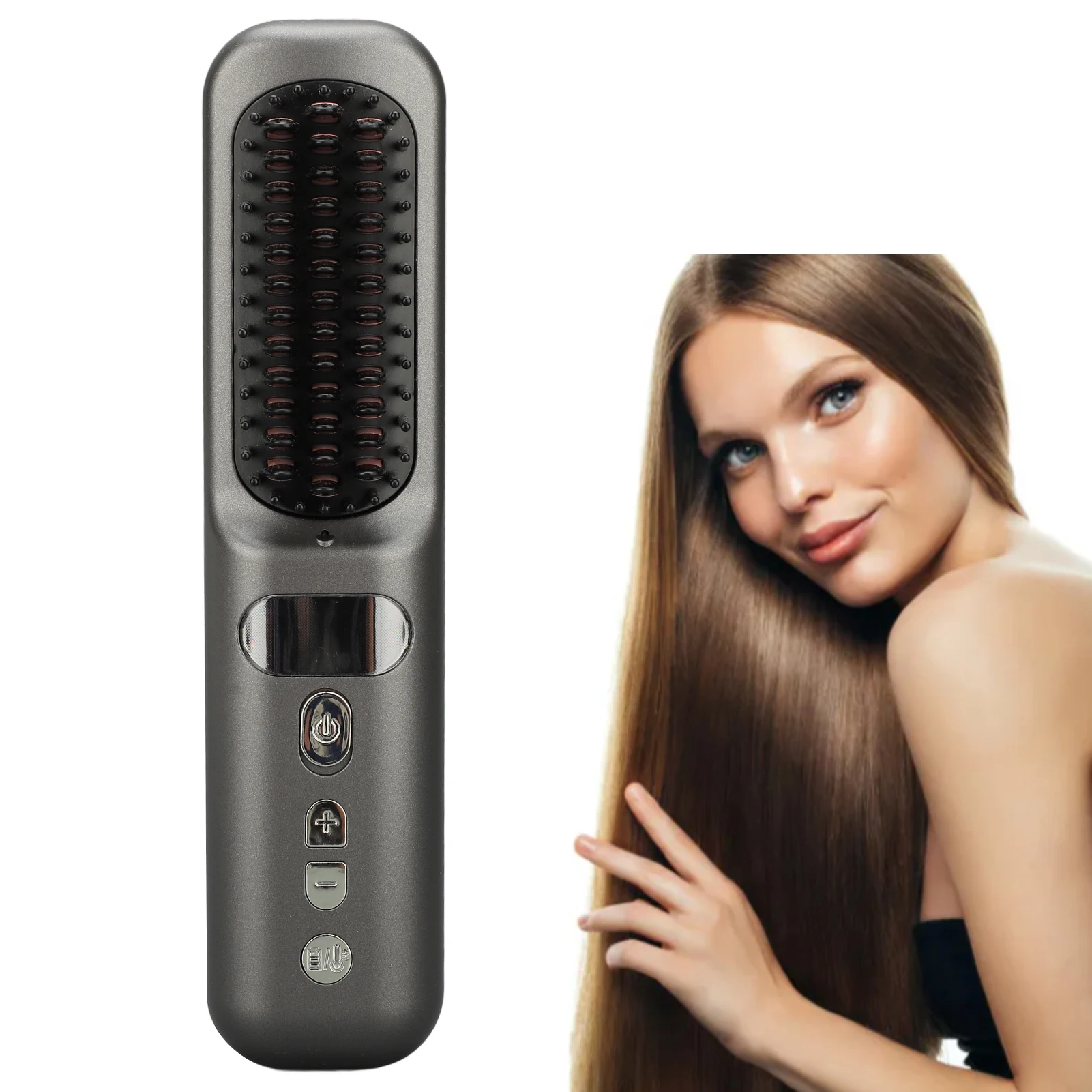 Electric Hair Brushes Cordless Hair Straightener Brush Portable Straightening Brush Negative Ions Hot Comb USB Charge