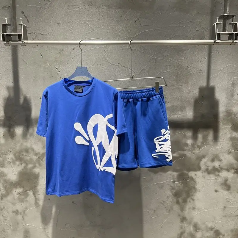 D American Cotton Print Ins Street Versátil Casual Cuello redondo Moda Pantalones cortos deportivos para hombres y adolescentes