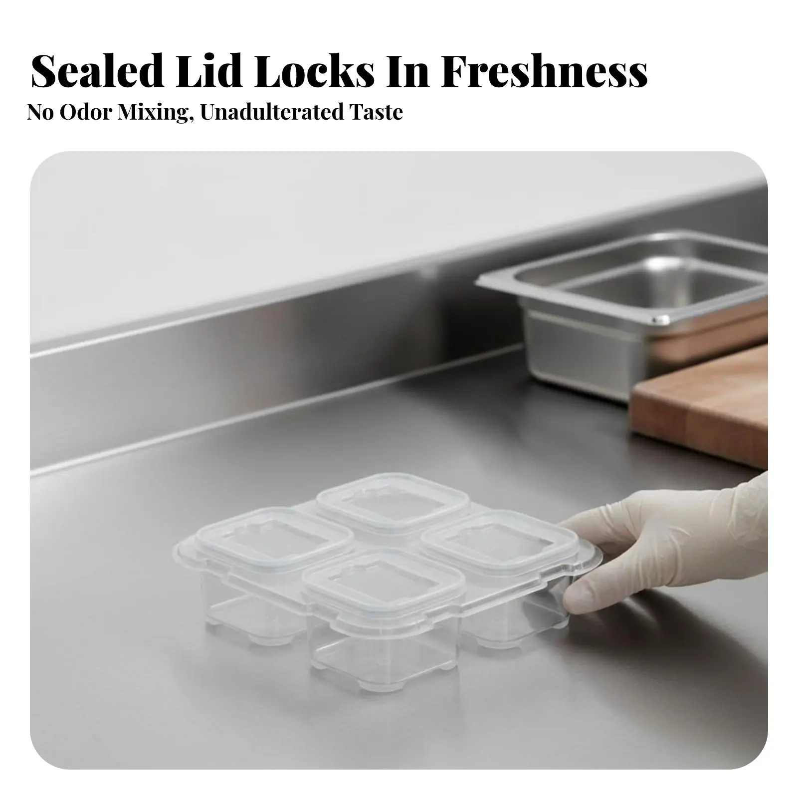 

Weekly Food Sample Box Set Stackable Portion Container Spill-Resistant Easy to Clean for Chefs, Adults, Cafeteria, Daycare