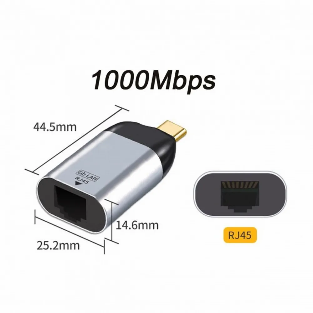 노트북용 USB-C Type-C USB3.1 - 1000Mbps 기가비트 이더넷 네트워크 LAN 어댑터