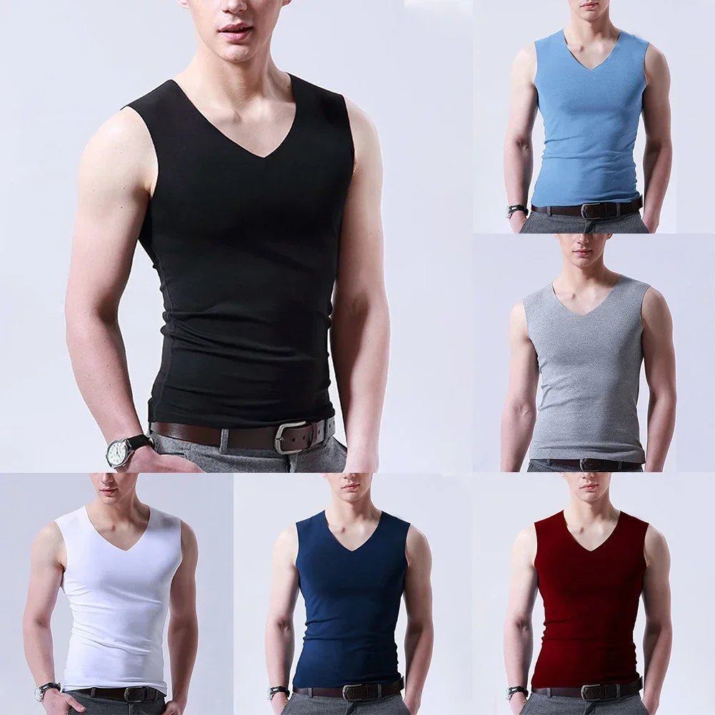 Men\'s Casual Tank Summer High Quality Bodybuilding Fitness Muscle Singlet Ice Silk Man\'s Clothes Sleeveless Fit Vest Seamless