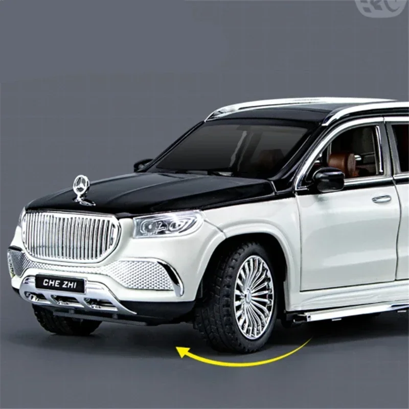 1:24 Maybach Gls Gls600 Gelegeerd Luxy Automodel Diecasts Metalen Speelgoedvoertuigen Auto Model Simulatie Geluid En Licht Kinderen Speelgoed Cadeau