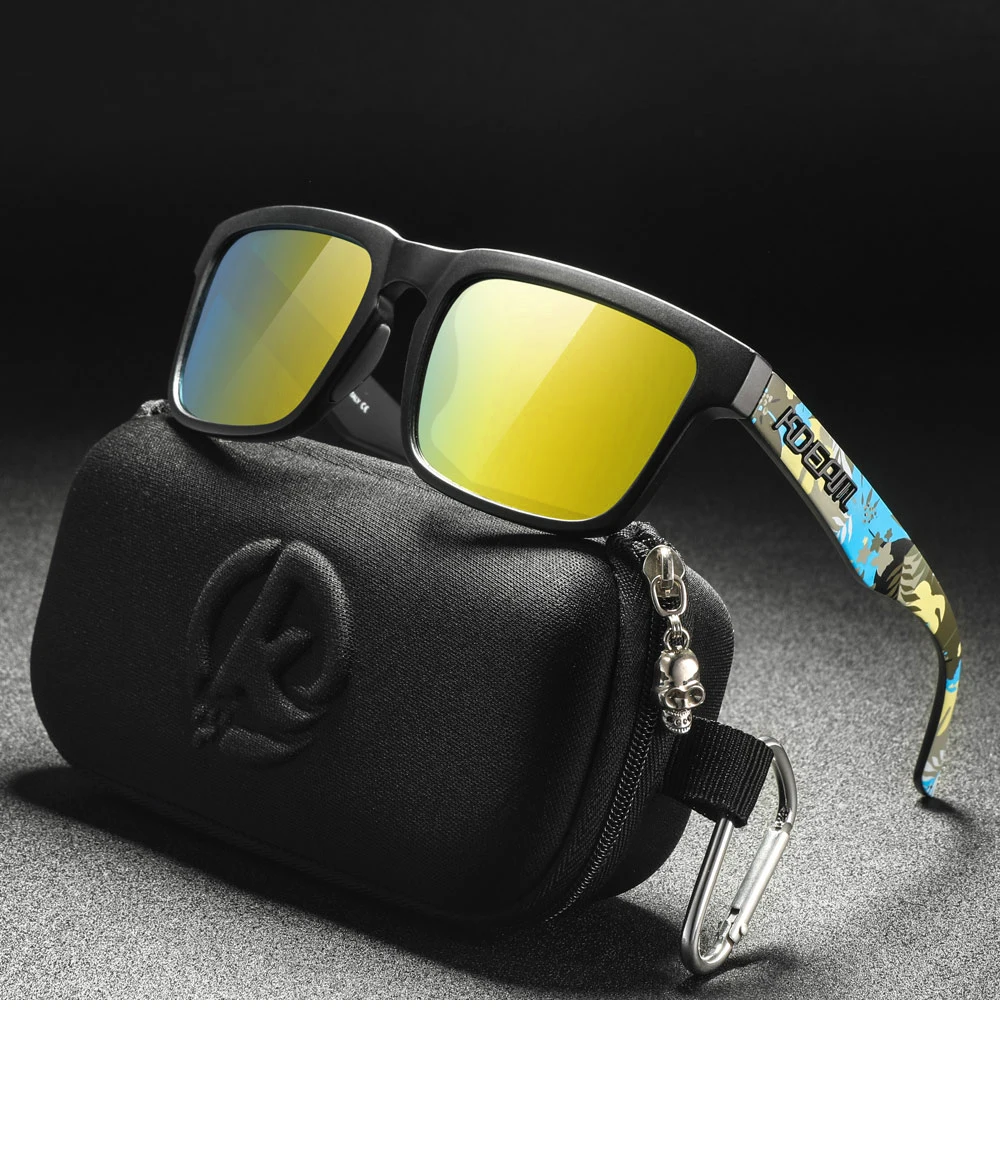 KDEAM Neue Farben Klassische KD332 Quadratische Polarisierte Sonnenbrille Für Männer Und Frauen Reisen Sonnenbrille Mit Fall Für Einfache Tragen – Detail 6