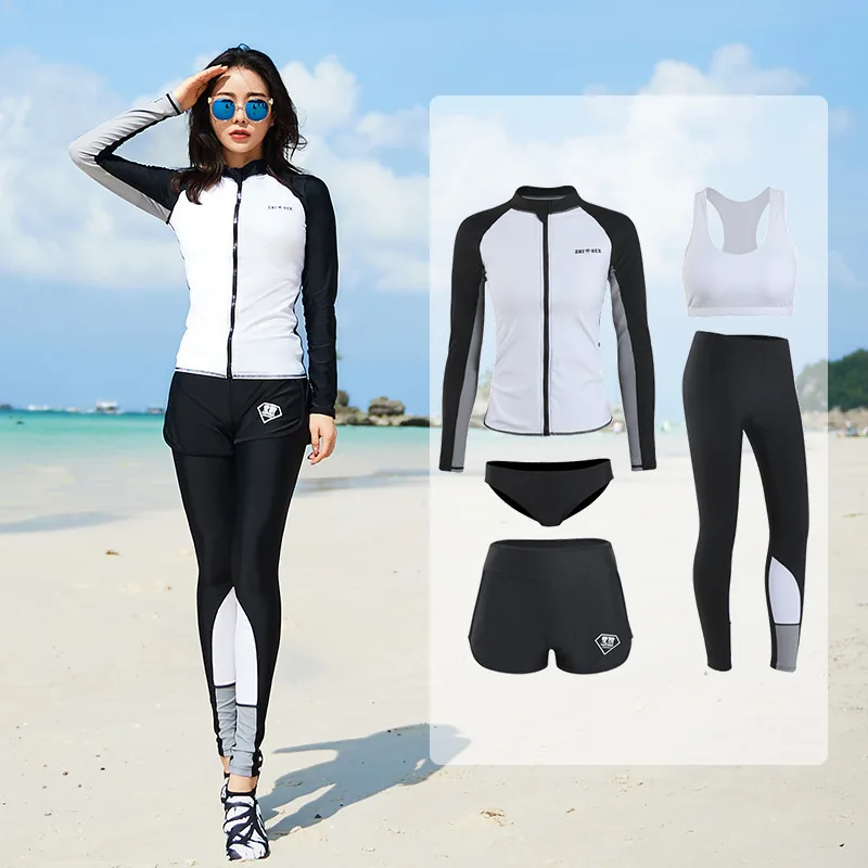 New Korean Split Diving Suit Couple Long Sleeve Pants Sunscreen Quick Drying Surfing Swimsuit Snorkeling Suit Jellyfish Robe