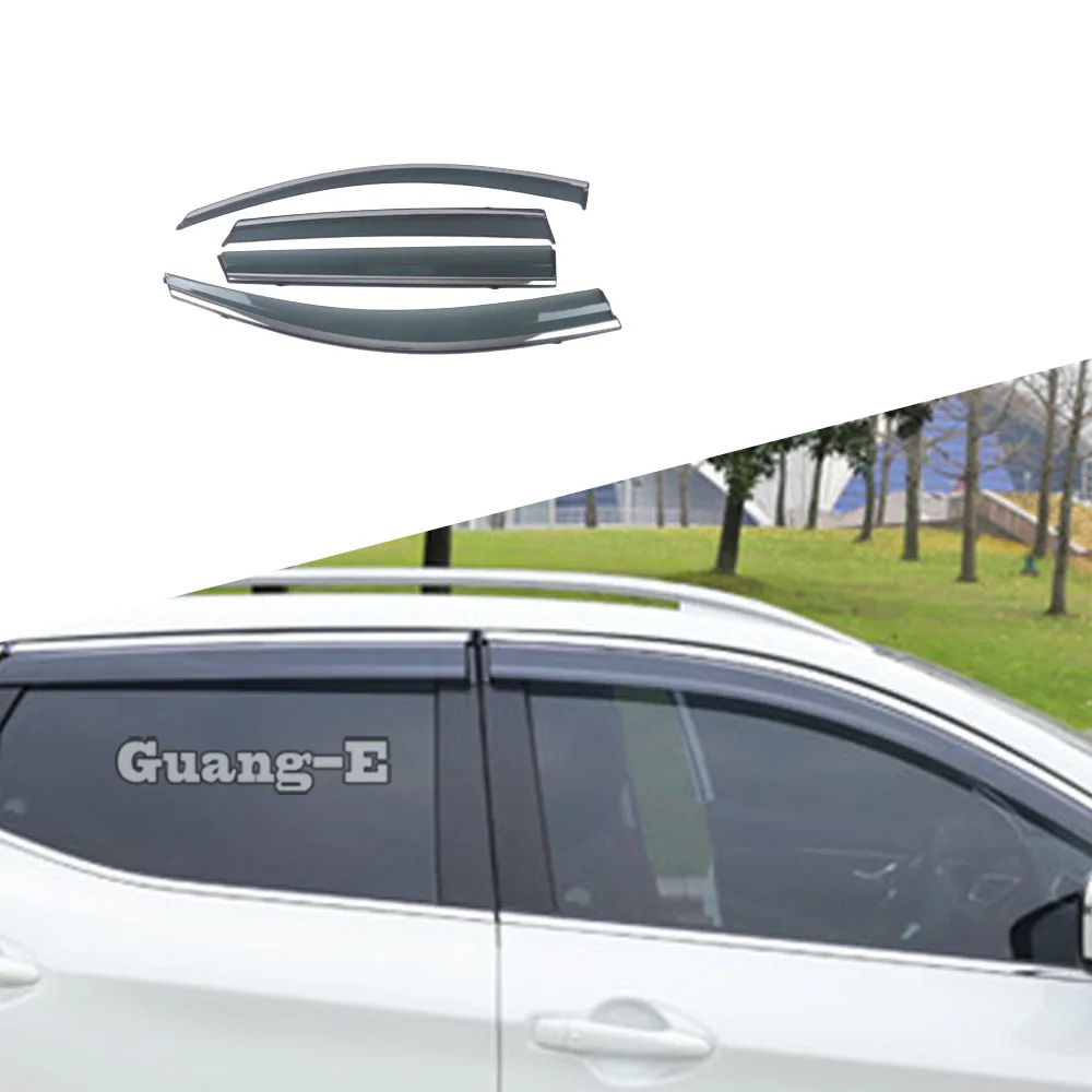 

Car Stick Lamp Plastic Window Glass Wind Visor Rain/Sun Guard Vent Frame 4PCs For Nissan Qashqai j11 2019 2020 2021