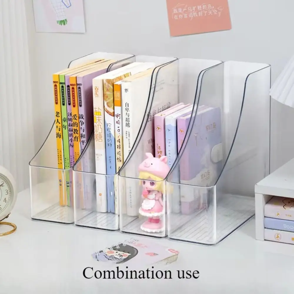 Acrylic Vertical Magazine Rack Single Slot Minimalist Paper File Organizer Transparent Desktop File Storage Box Desktop Supplies