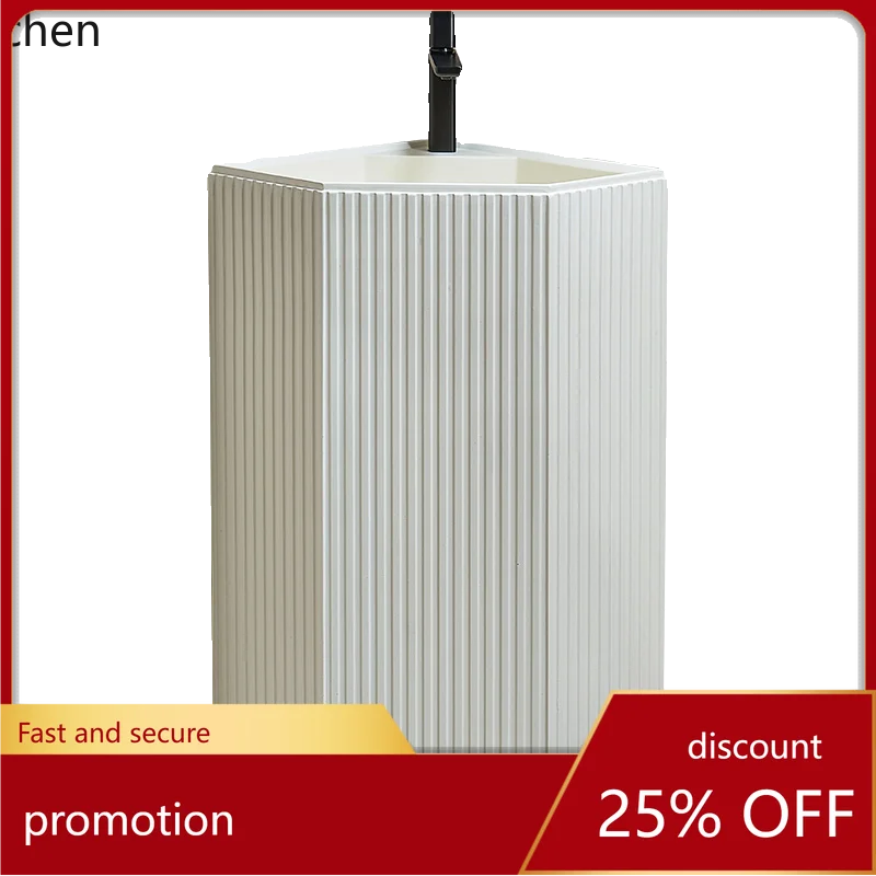 ZML wind wall turn corner face wash table integrated floor wash basin simple column basin