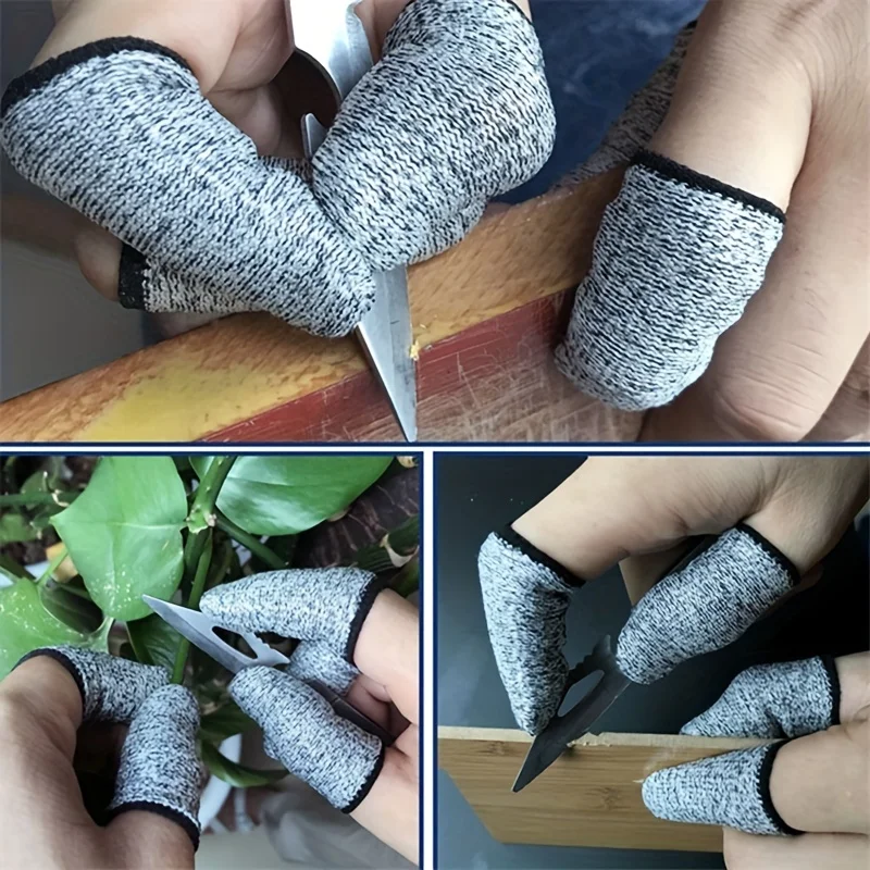 Level 5 Anti-Cut Finger Cots Thumb Protector Sleeve Cover Thickened Elastic Wear-Resistant for Picking Carving Moving Workshop