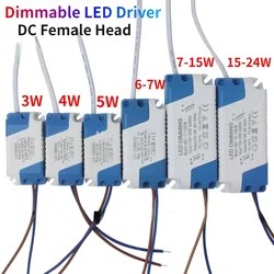 AC110/220V 3-24W Dimmable LED Driver Light Transformer 300mA Power Supply Adapter With DC Female Head for 220V 110V Led Lamps