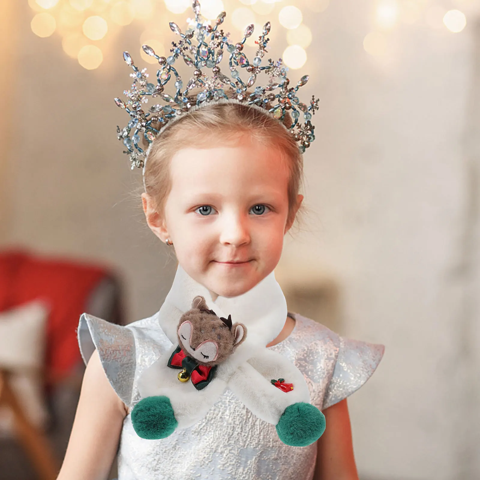 1 قطعة وشاح الشتاء لينة البوليستر عيد الميلاد نمط الرقبة التفاف للتزلج ركوب التخييم ارتداء اليومي #1