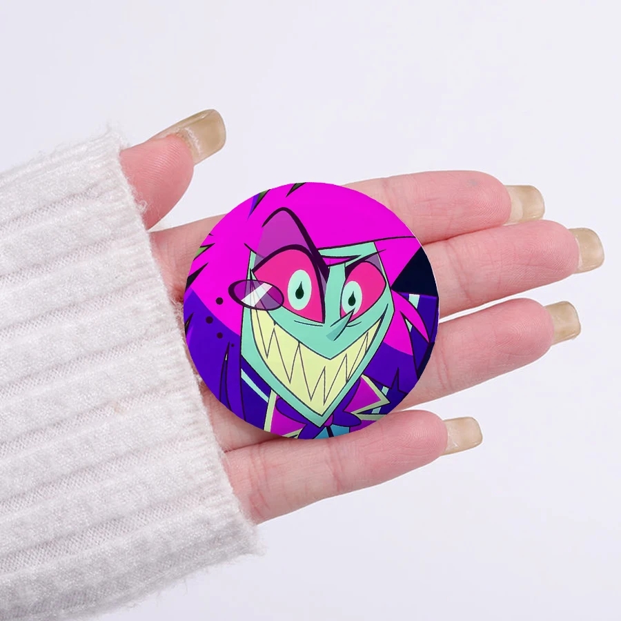 58mm Hot Anime Hazbin Button Pin Funny Cartoon Vox Alastor Husker Charlie Cute Brooch Badge Bag Decor Fans Collect Gift