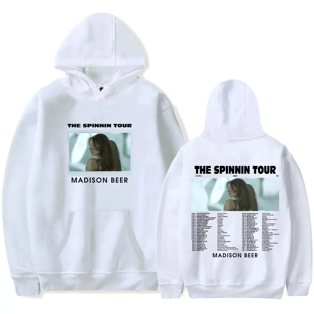 Madison Beer The Spinnin Tour 2024 Oversized Women/Men Hoodie Sweatshirt Streetwear Hip Hop Pullover Hooded Jacket Y2K Clothes