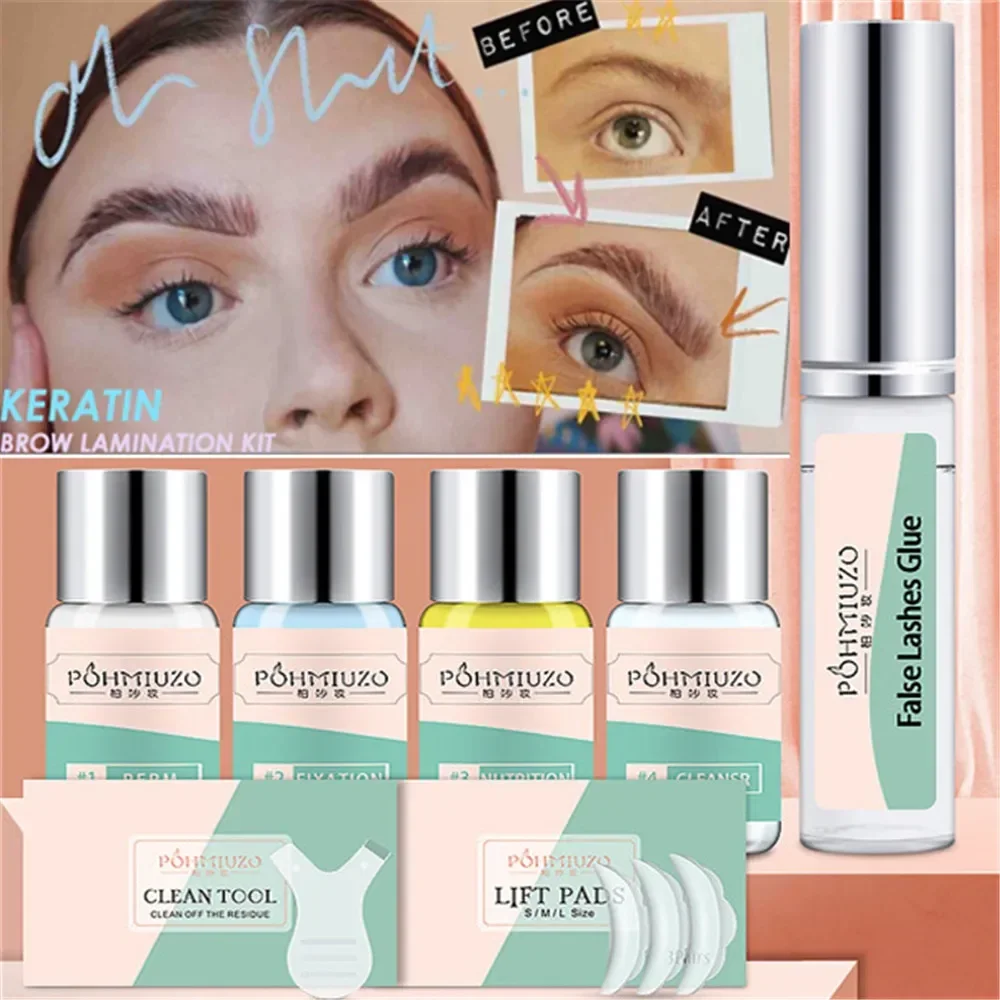 

1 Set Keratin Brow Lamination Starter Kit Eyelash & Brow Lift Perming Pads Extension Kit Curling Eye Lash Glue Wave Lotion Set