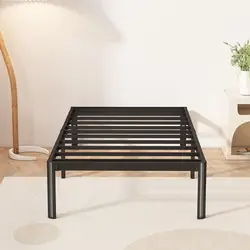 Twin Bed Frames Rounded Corner Legs Heavy Duty Platform Twin Metal Bed Frame for Kids, Easy Assembly, Noise Free, No Box