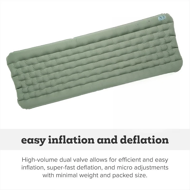 Campmeister Deluxe - وسادة نوم معزولة، حصيرة قابلة للنفخ خفيفة الوزن للتخييم، حقيبة ظهر مدمجة لجميع المواسم