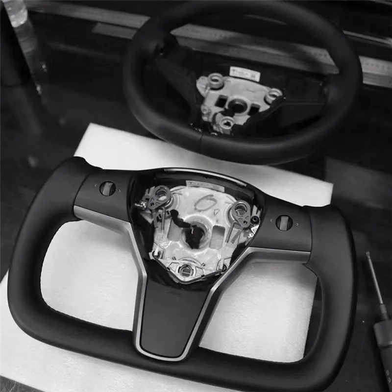 Yoke Steering Wheel Steering for Tesla Model 3 2017-2023 Model Y Steering Racing Custom Styling No Heating Side Hole