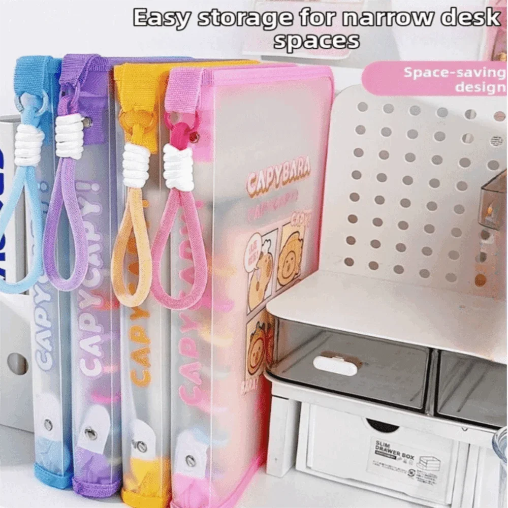 

Cute Handheld Capybara A4 File Bag Waterproof Thickening Document Bag Portable Large Capacity Document Folder School Supplies
