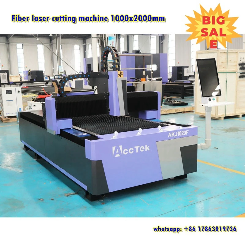 1000W 1.5KW 2000W 3000W Sheet Metal Fiber Lazer Cutter Fiber Laser Cutting Machines 1000*2000MM