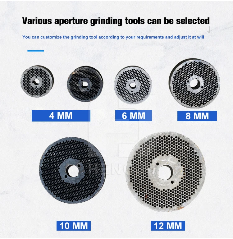 Precio de fábrica, troquel plano pequeño, máquina de pellets de aserrín de madera, fresas de pellets de madera de 200-1000 KG/H para paja de arroz