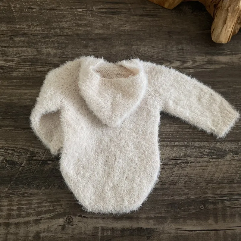 2024 Newborn fuzzy romper for baby photography props,handmade romper photo clothes