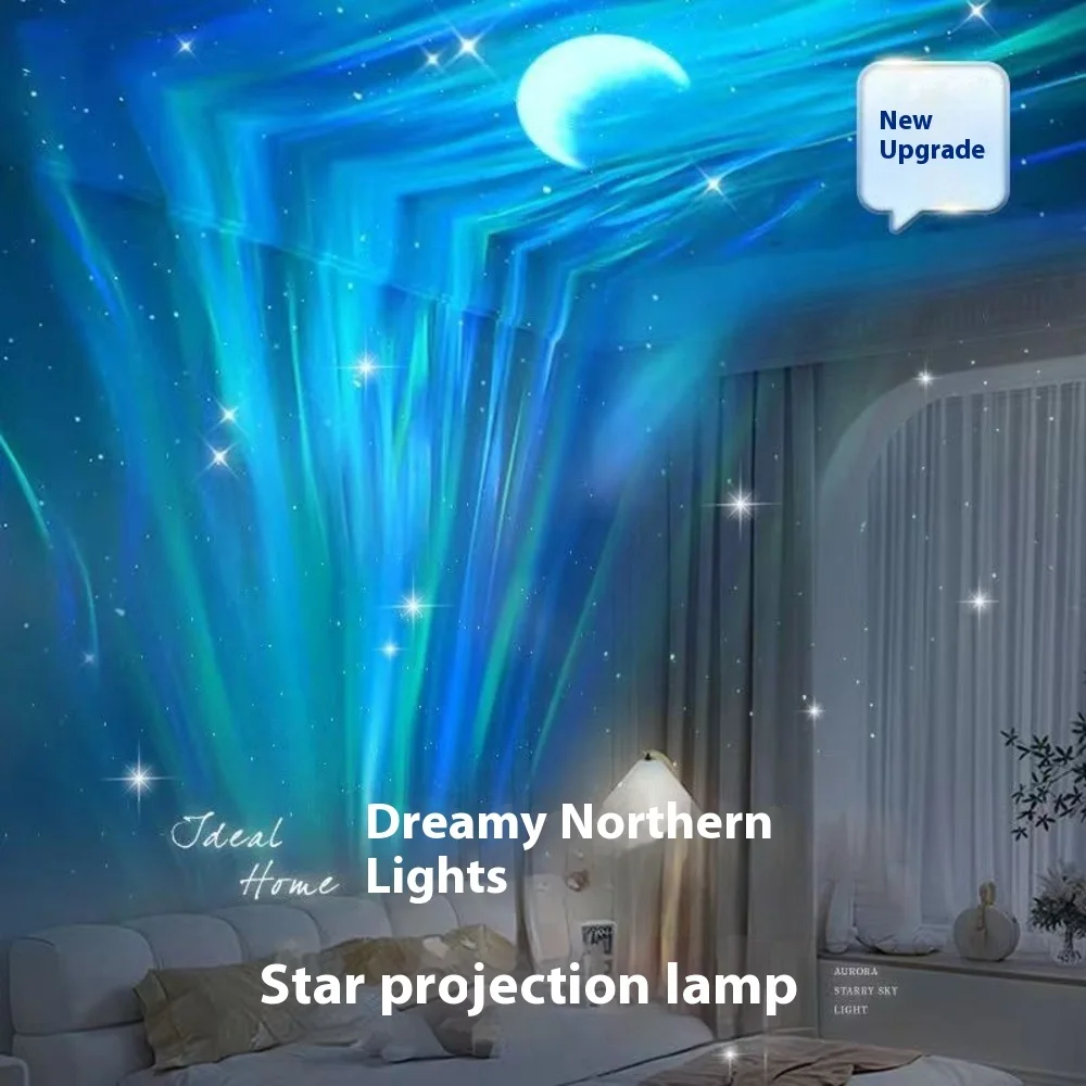 Aurora Star Projektor Nachtlicht, warme LED-Nachttischlampe für Raumdekoration, romantisches Geschenk für Weihnachten, Geburtstag, Valentinstag