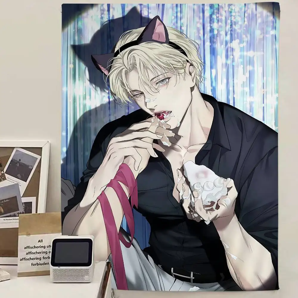 backlight bl Anime DIY Wall Tapestry Hanging Tarot Hippie Wall Rugs Dorm INS Home Decor