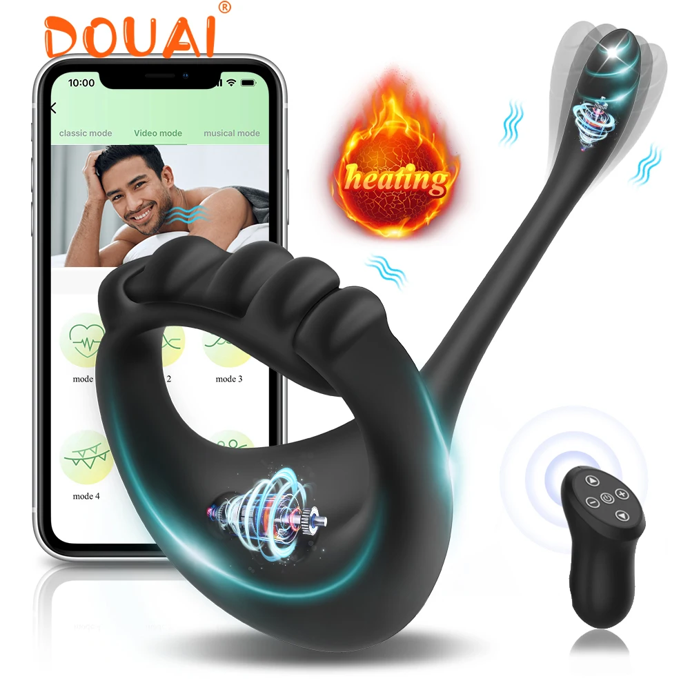 Sexy Toys Cockring for Men Bluetooth Penis Cock Ring Vibrator Adult Goods for Men Delay Ejaculation Wireless APP Masturbators