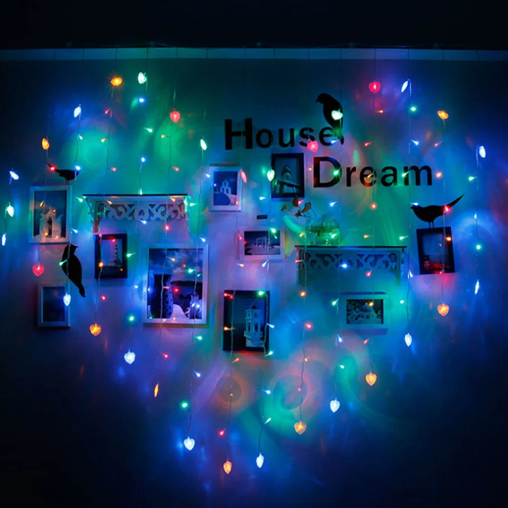 1pc Curtain Light LED String Light Window Wall Decor Light Love Shape for Wedding Decor (without Warm White)
