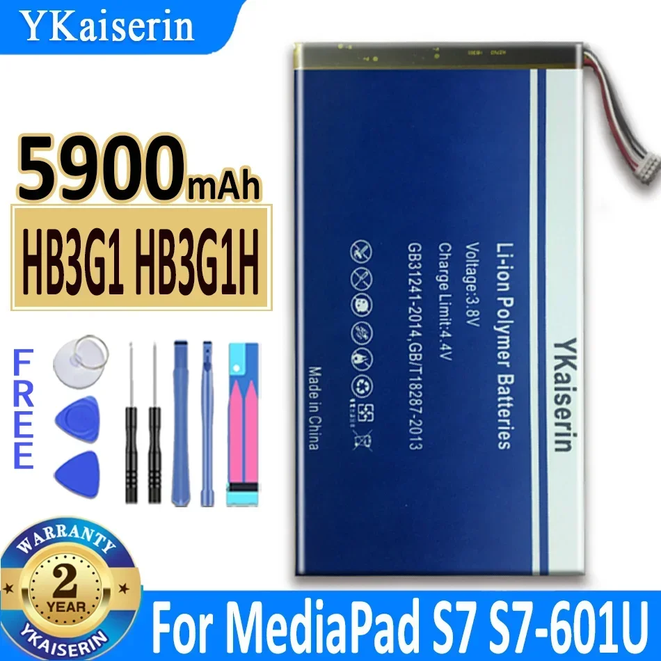 

Аккумулятор ykaisсеребрин HB3G1 HB3G1H на 5900 мАч для Huawei Mediapad S7 S7-601U/C/W S7-301W/U S7-931 Bateria