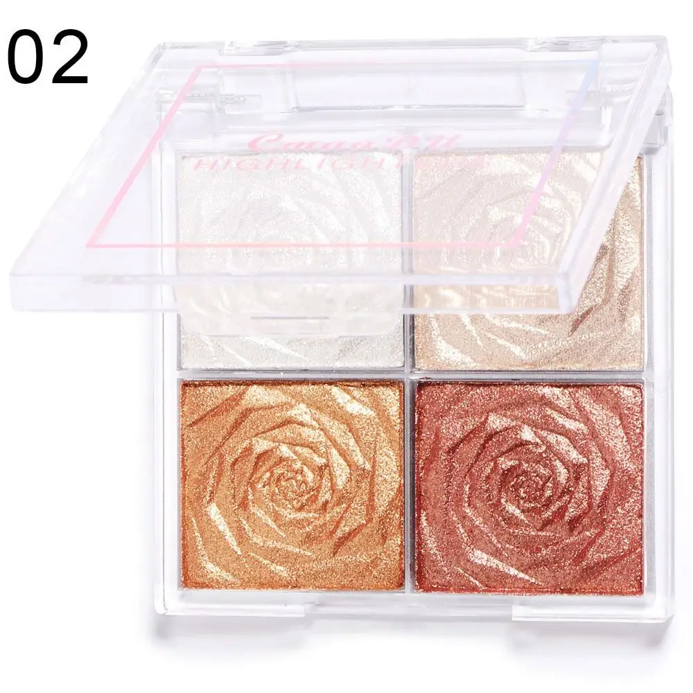 Highgloss Cosmetics 3D Face Bronzer Eyeshadow Diamond Highlight Powder Makeup Palette Glitter Highlighter Palette Makeup Tool